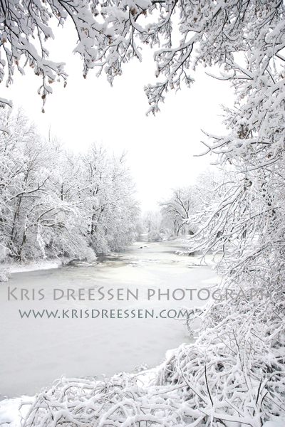 Honeoye Falls in snow