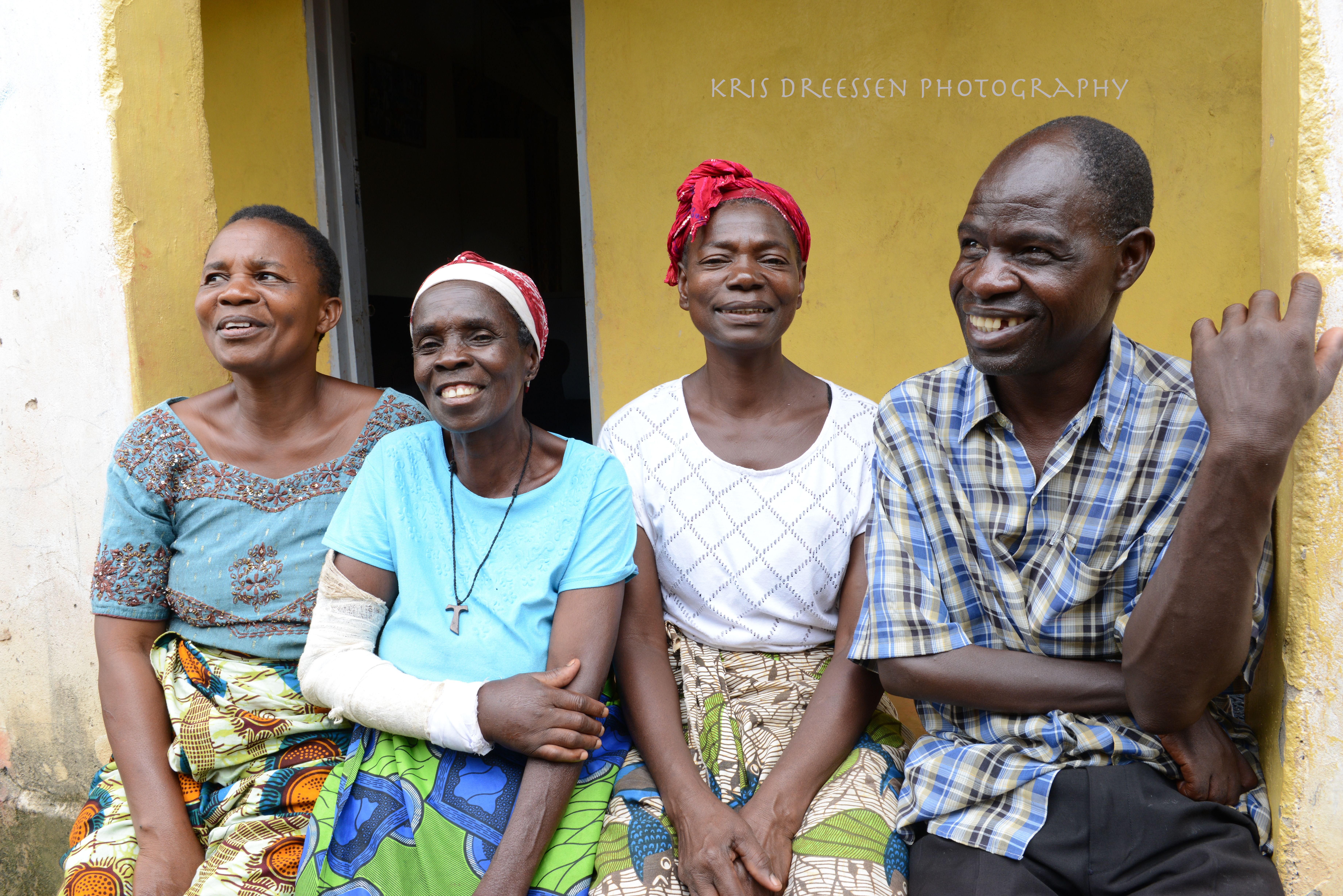 Margaret Nsombo with some of the neighbors she and her group assists