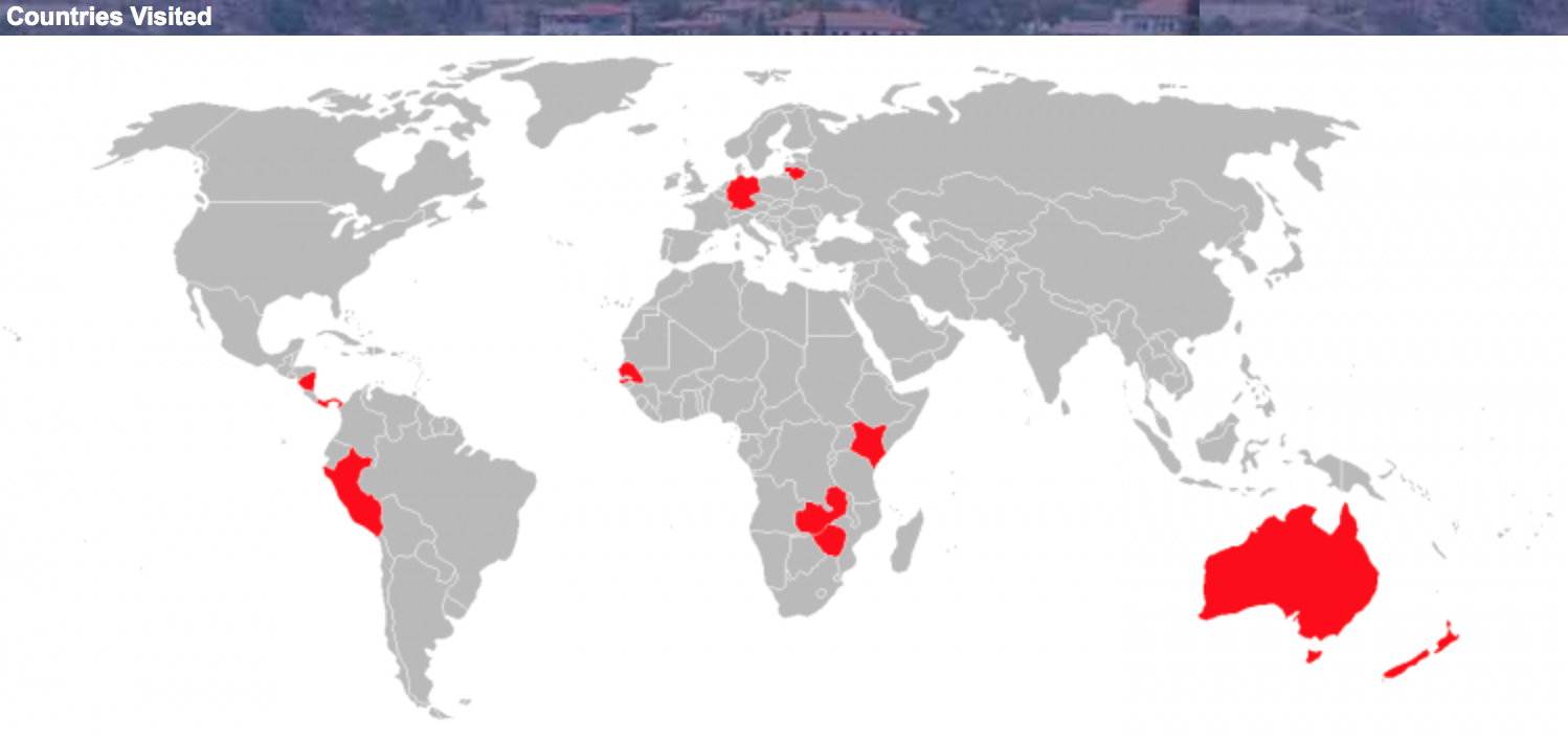 Countries I've visited so far.