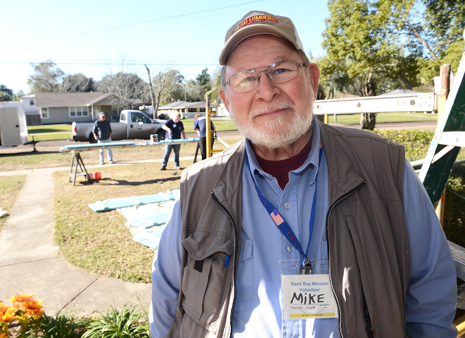 Mike Meyer at the Biloxi site where volunteers are painting