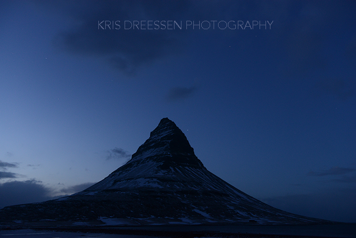 Kirkujefell, Iceland, at dusk